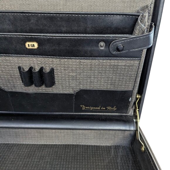 Vintage Black Leather Combo Locking Briefcase - Picture 11 of 16